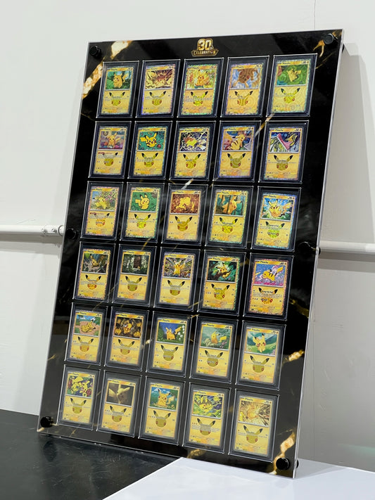 30-Card Wall Display 30th celebration Gold and Black
