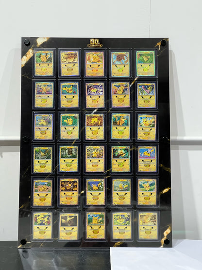 30-Card Wall Display 30th celebration Gold and Black