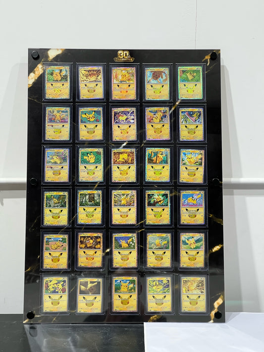 30-Card Wall Display 30th celebration Gold and Black